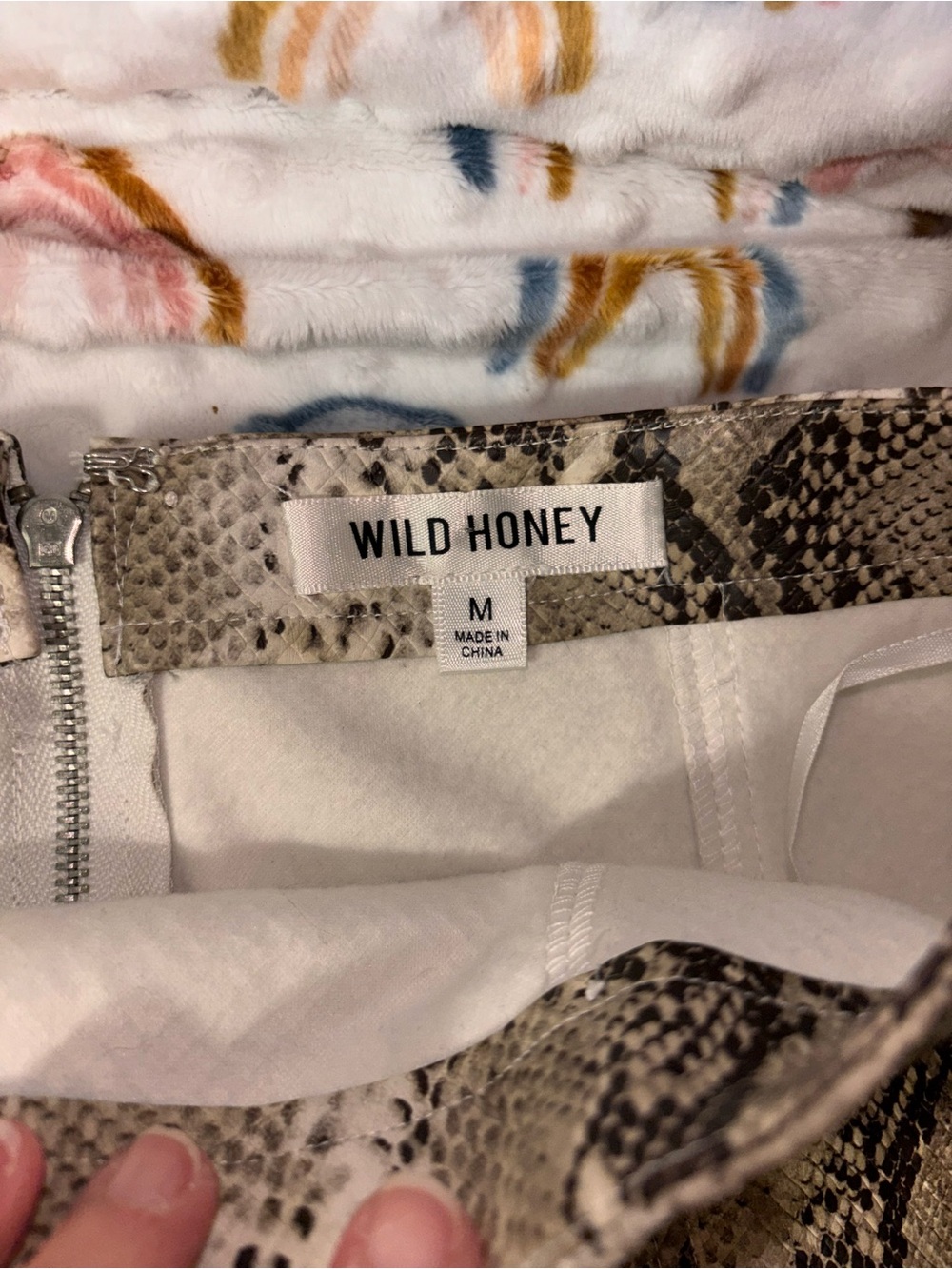 Wild Honey Snake-Print Mini Skirt in Neutral Brown Med. - Picture 3 of 5